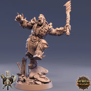 Orc Fighter Barbarian with Great-Cleaver | Scales: 28mm | 32mm |54mm |75mm |100mm  Megaboss | Dungeons and Dragons 5e | Pathfinder | - Only-Games