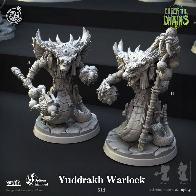 Yuan-Ti Pureblood Serpentfolk Warlock Shaman | 70mm tall available: 28mm, 32mm,75mm Scale | Heroic Scale |  - Minis - D&D -  Snake creature - Only-Games