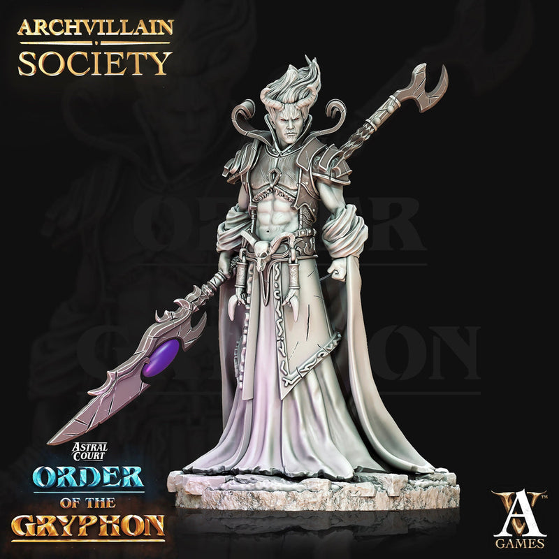 Tiefling Male Sorcerer Warlock Hexblade | 28mm, 32mm,54mm,75mm,100mm| Dungeons and Dragons | Pathfinder | Battle Wizard | Archvillain Games - Only-Games