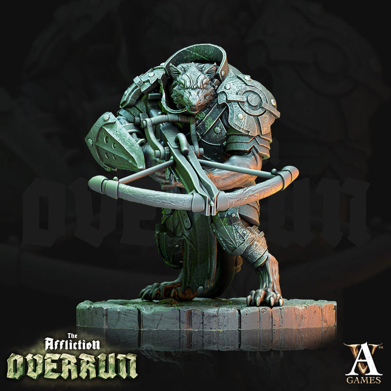 Wererat Crossbow Expert | Resin Miniature | Dungeons and Dragons | 28mm,32mm,75mm Scales | Pathfinder ratfolk | D&D | - Only-Games