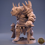 Ogre with Battle Axe | 28mm & 32mm Scale | 73mm Tall | Dungeons and Dragons | Pathfinder Oger | Daybreak Miniatures | Tabletop RPG | - Only-Games