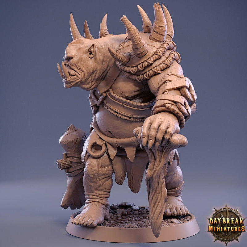 Ogre with Battle Axe | 28mm & 32mm Scale | 73mm Tall | Dungeons and Dragons | Pathfinder Oger | Daybreak Miniatures | Tabletop RPG | - Only-Games