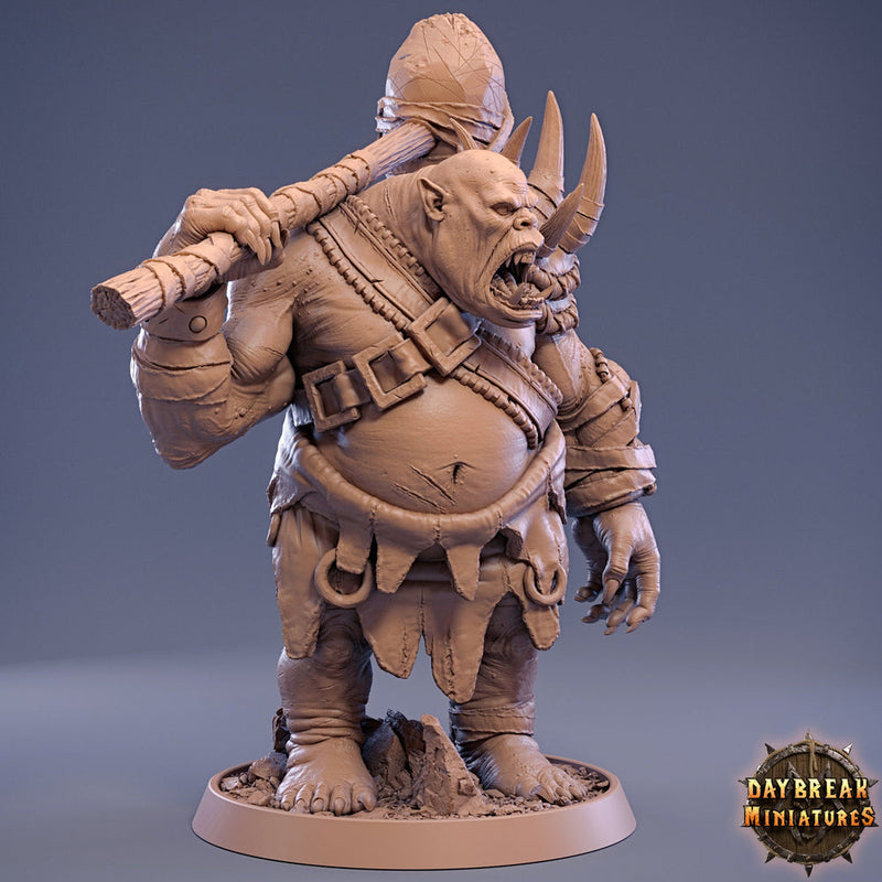 Ogre with Mace | 28mm & 32mm Scale | 73mm Tall | Dungeons and Dragons | Pathfinder Oger | Daybreak Miniatures | Tabletop RPG | - Only-Games