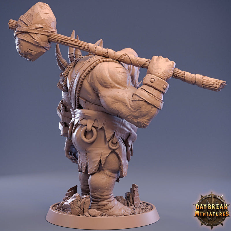 Ogre with Mace | 28mm & 32mm Scale | 73mm Tall | Dungeons and Dragons | Pathfinder Oger | Daybreak Miniatures | Tabletop RPG | - Only-Games
