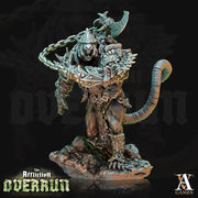 Wererat Fighter Warmonger with Flail | Resin Miniature | Dungeons and Dragons | 28mm,32mm,75mm Scales | Pathfinder ratfolk | D&D 5e | - Only-Games
