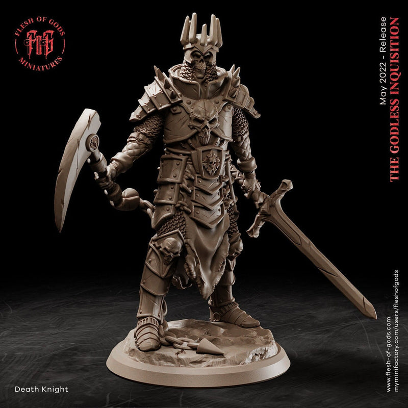 Undead Death Knight | 28mm, 32mm, 75mm Scale Resin Miniature | Flesh of Gods | Dungeons and Dragons | - Only-Games