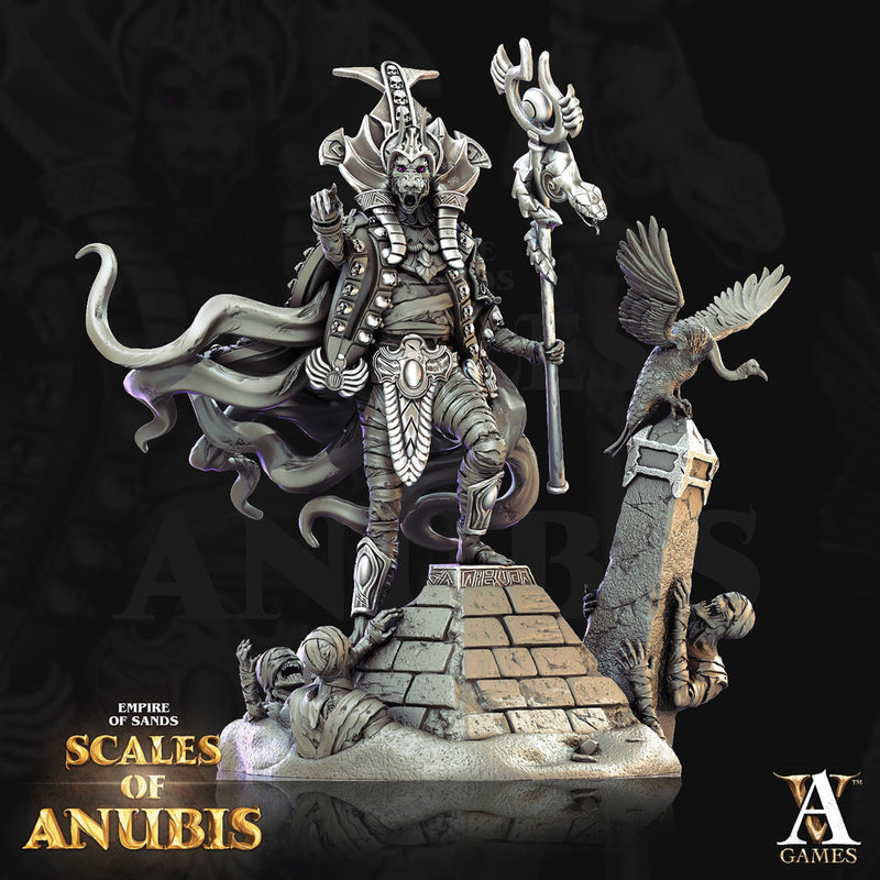 Egyptian Anubian Priest | 28mm, 32mm, 75mm Scales | Dungeons and Dragons | Pathfinder | Table Top miniatures | Archvillain Games - Only-Games