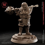 Dwarf Female Fighter Cleric | 28mm,32mm Scale ,50mm Tall | Dungeons and Dragons | Figurine mini - D&D 5e | Flesh of Gods - Only-Games