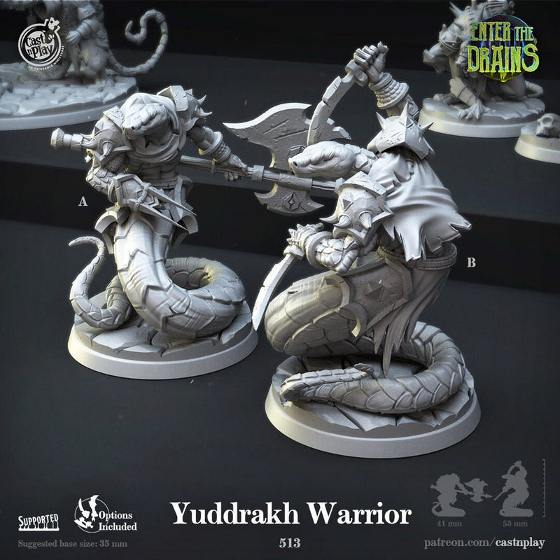 Yuan-Ti Pureblood Serpentfolk Ranged | 70mm tall available: 28mm, 32mm,75mm Scale | Heroic Scale |  - Minis - D&D -  Snake creature - Only-Games