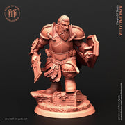Dwarf Fighter Paladin Shield and Sword | 28mm,32mm Scale ,50mm Tall | Dungeons and Dragons | Figurine mini - D&D 5e | Flesh of Gods - Only-Games