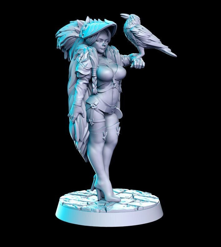 Female Wizard Sexy Pinup  | 28mm Scale | 32mm Scale | 75mm Scale  - Player Character Mini - Minis - D&D 5e - Pathfinder Sexy Figurine - Only-Games