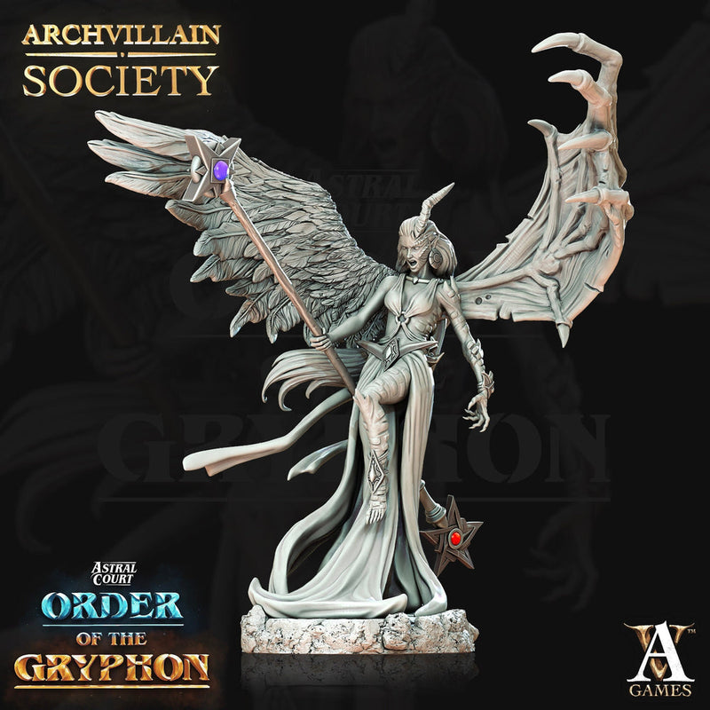 Nephalem Female Half Angel Half Demon Sorceress | 28mm, 32mm, 54mm, 75mm,100mm Scale | D and D5e | Pathfinder | Archvillain Games - Only-Games