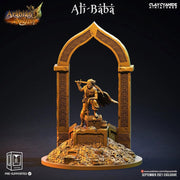 Rogue Fighter Scimitar & Treasure| 28mm,32mm Scale, 55mm, 70mm  | Resin figurine Statue Miniature | Dungeons and Dragons | Clay Cyanide | - Only-Games