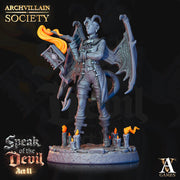 Female Tiefling Warlock Sorceress Wizard Miniature | 28mm, 32mm, 75mm Scales | Dungeons and Dragons | Pathfinder | Figure for Painting | - Only-Games
