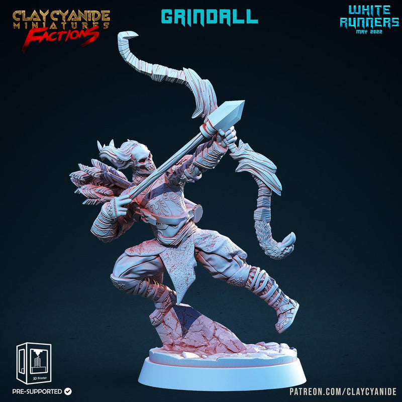 Skeleton Undead Archer White Runner | 28mm, 32mm,75mm Scales | Resin Miniature | Dungeons and Dragons | Figure for painting | Pathfinder | - Only-Games