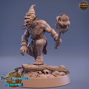 Goblin Shaman Mace Fighter | DnD Miniatures | Dungeons and Dragons | 28mm, 32mm, 75mm scale| Pathfinder| Goblin Figure | Daybreak Miniatures - Only-Games