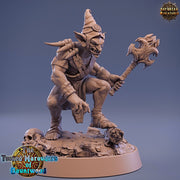 Goblin Shaman Mace Fighter | DnD Miniatures | Dungeons and Dragons | 28mm, 32mm, 75mm scale| Pathfinder| Goblin Figure | Daybreak Miniatures - Only-Games