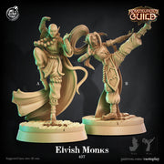 Elf /Half-Elf Monks PC or NPC | 28mm, 32mm, 75mm Scale | Dungeons and Dragons 5e Miniatures | Pathfinder | Figurine | Resin - Only-Games