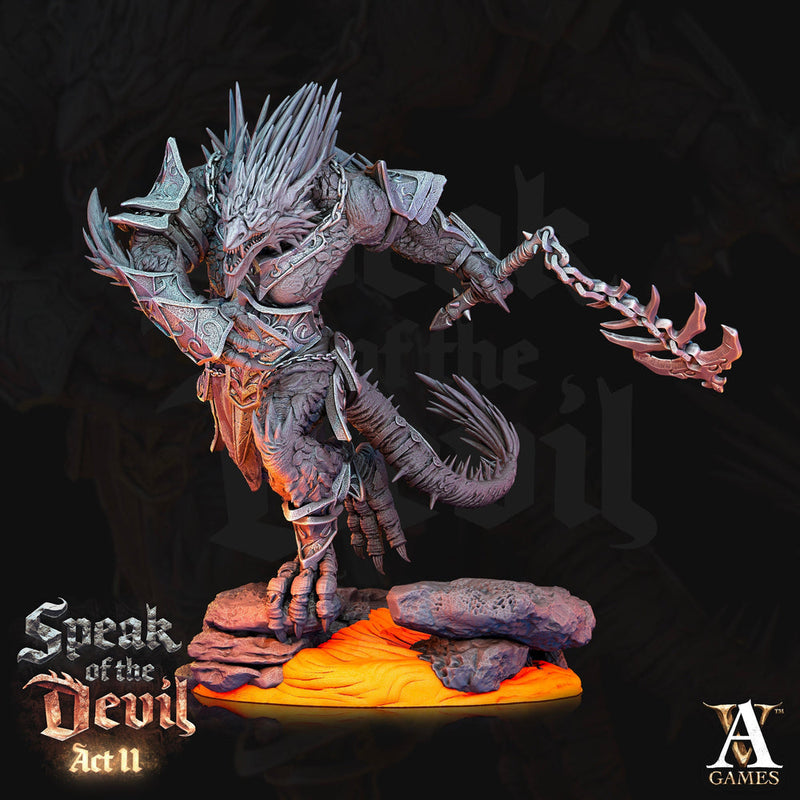 Barbed Devil Resin Miniature/ Dragonborn PC | 28mm,32mm Scale /Large 50mm, Huge 65mm BASE Sizes | Nine Hells | Demon | Dungeons and Dragons| - Only-Games