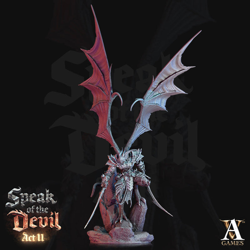 Greater Devil - Horned Devil Resin Miniature| Medium 40mm, Large 50mm, Huge 65mm (BASE Sizes) |  Nine Hells | Demon | Dungeons and Dragons | - Only-Games