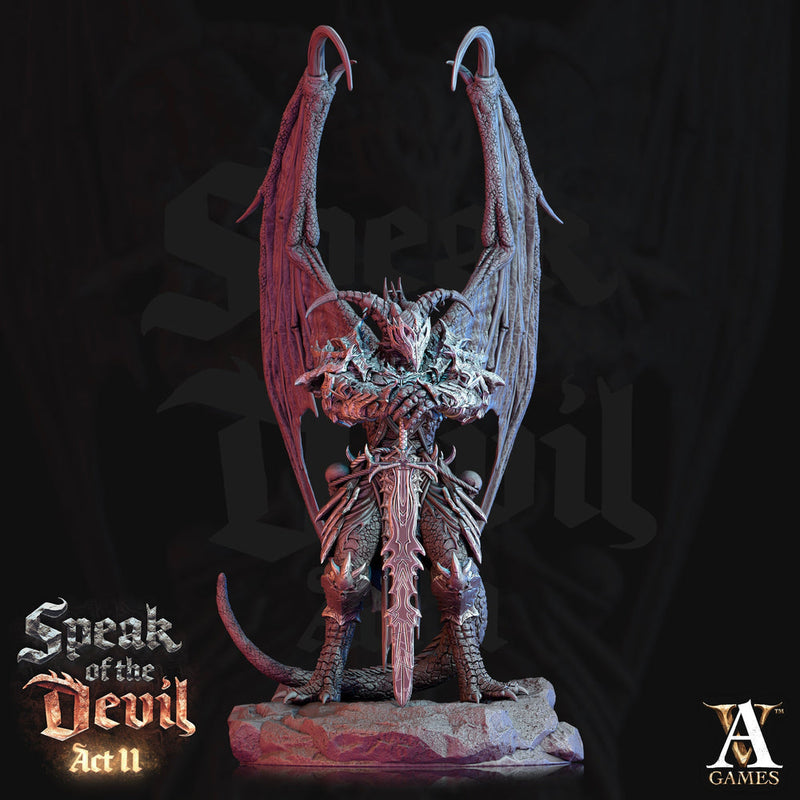 Greater Devil - Horned Devil Resin Miniature| Medium 40mm, Large 50mm, Huge 65mm (BASE Sizes) |  Nine Hells | Demon | Dungeons and Dragons | - Only-Games