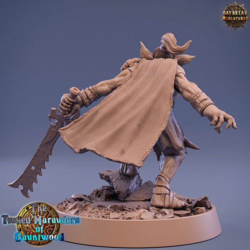 Goblin Sword Fighter | DnD Miniatures | D and D | 28mm, 32mm,54mm,75mm, 100mm scale| Pathfinder | Figure for Painting| Daybreak Miniatures - Only-Games