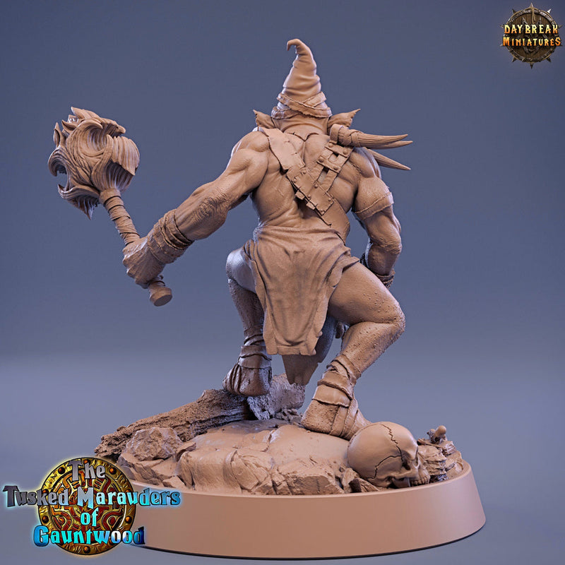 Goblin Shaman Mace Fighter | DnD Miniatures | Dungeons and Dragons | 28mm, 32mm, 75mm scale| Pathfinder| Goblin Figure | Daybreak Miniatures - Only-Games