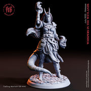 Female Tiefling Warlock Sorceress Wizard Miniature | 28mm, 32mm, 75mm Scales | Dungeons and Dragons | Pathfinder | Figure for Painting | - Only-Games