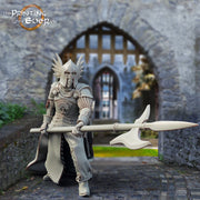 Human Paladin Knight Fighter with Polearm | 28mm, 32mm, 75mm Scales | Pathfinder Figure | DnD 5e | The Printing Goes Ever On | | - Only-Games