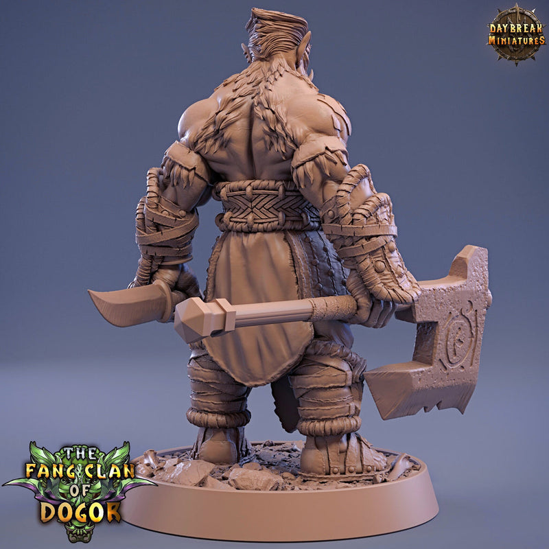 Bugbear Fighter Warrior Barbarian with Axe | Scales 28mm | 32mm | 75mm |  Megaboss | Dungeons and Dragons | Pathfinder | Daybreak Miniatures - Only-Games