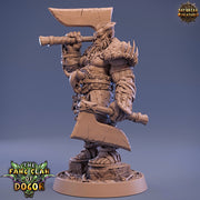 Bugbear Fighter Warrior Barbarian with 2 Axes | Scales 28mm |32mm |75mm | Megaboss | Dungeons and Dragons |Pathfinder | Daybreak Miniatures - Only-Games