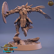 Goblin Tusked Sword & Shield Fighter | DnD Miniatures | Dungeons and Dragons | 28mm, 32mm, 75mm scale| Unpainted Figure| Daybreak Miniatures - Only-Games