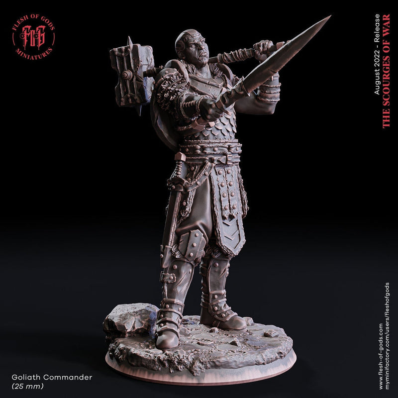 Fighter Battle Master in Armor Sword and Hammer | Dungeons and Dragons | 28mm, 32mm,75mm Scales |Pathfinder |Unpainted Figure| Flesh of Gods - Only-Games