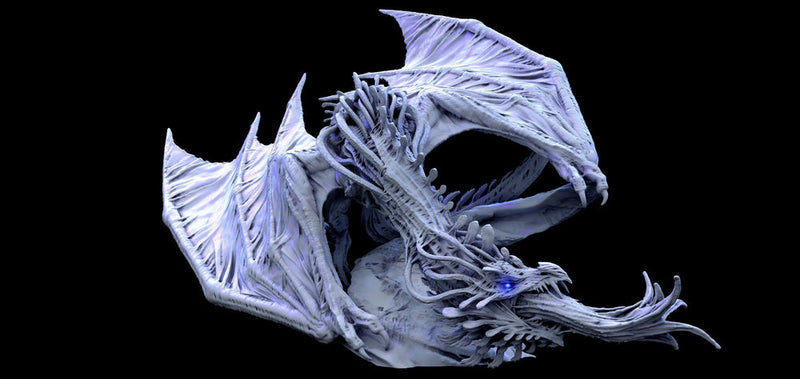 Elder Brain Dragon | Young, Mature & Ancient Sizes 225mm High - 330mm Long | Dungeons and Dragons 5e | Dragon Mindflayer Monster Figure - Only-Games