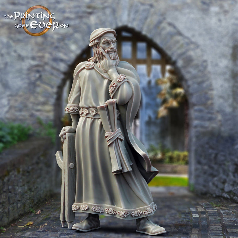 NPC Architect Resin Miniature | Miniature | Available in 28mm, 32mm,75mm Scales | Pathfinder Figure | DnD | Figurine unpainted | - Only-Games