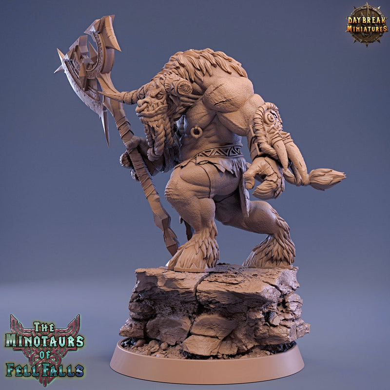 Minotaur Warrior War Chief | Scales: 28mm | 32mm | 75mm | D&D 5e Megaboss | Dungeons and Dragons | Pathfinder | Daybreak Miniatures - Only-Games
