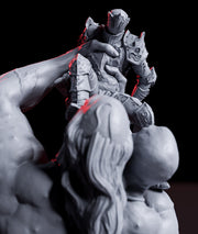 Ettin Giant fighting Paladin Fighter | 28mm & 32mm Scale | 97mm Tall | Dungeons and Dragons | Pathfinder Oger | Flesh of Gods| Tabletop RPG| - Only-Games