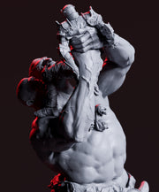 Ettin Giant fighting Paladin Fighter | 28mm & 32mm Scale | 97mm Tall | Dungeons and Dragons | Pathfinder Oger | Flesh of Gods| Tabletop RPG| - Only-Games