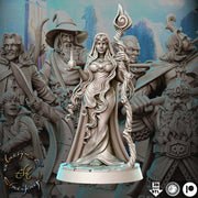 Female Elf Wizard Forest Witch  | 28mm Scale | 32mm Scale | 75mm Scale  - Player Character Mini - Minis - D&D 5e - Pathfinder Sexy Figurine - Only-Games