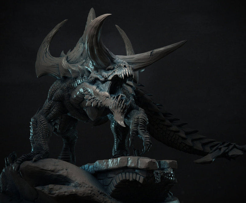 Tarrasque Remastered- Lord of The Print  | Gargantuan Monstrosity 75mm,100mm, 150mm Base | Resin 3d printed | Dungeons and Dragons | DnD 5e| - Only-Games