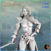 Female Pirate Gunslinger Swashbuckler Fighter Sexy Pinup  | 28mm, 32mm, 75mm Scale | Dungeons and Dragons 5e Miniatures | DnD Mini | - Only-Games