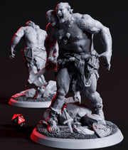 Ettin Giant with Club Weapon | 28mm & 32mm Scale | 97mm Tall | Dungeons and Dragons | Pathfinder Oger | Flesh of Gods| Tabletop RPG | - Only-Games