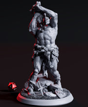 Ettin Giant fighting Paladin Fighter | 28mm & 32mm Scale | 97mm Tall | Dungeons and Dragons | Pathfinder Oger | Flesh of Gods| Tabletop RPG| - Only-Games