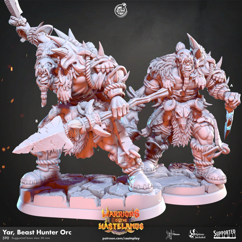 Orc Warriors, Orc barbarian | 28mm | 32mm | 75mm tall |  Megaboss | Dungeons and Dragons Pathfinder |Cast N Play - Only-Games