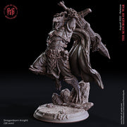 Dragonborn Paladin 2handed Sword model | 28mm, 32mm,54mm,75mm, 100mm Scale Resin Miniature | D&D 5e  | Pathfinder | Flesh of Gods - Only-Games