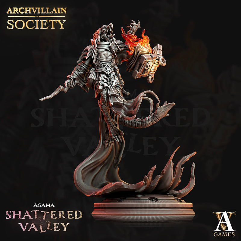 Dragonborn Wizard Sorcerer | PC or NPC model  | 28mm, 32mm, 75mm Scale Resin Miniature | Dungeons & Dragons | Pathfinder | Archvillain Games - Only-Games