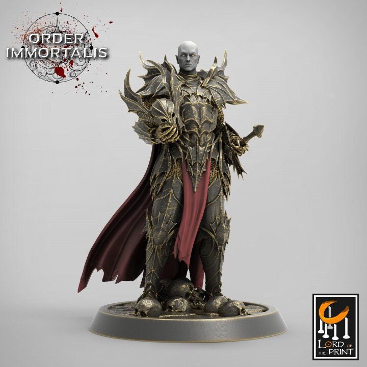 Oathbreaker Paladin, Chaos Knight, Vampire Knight Unpainted Miniature | 28mm, 32mm,75mm Scales | Dungeons and Dragons | Pathfinder | - Only-Games