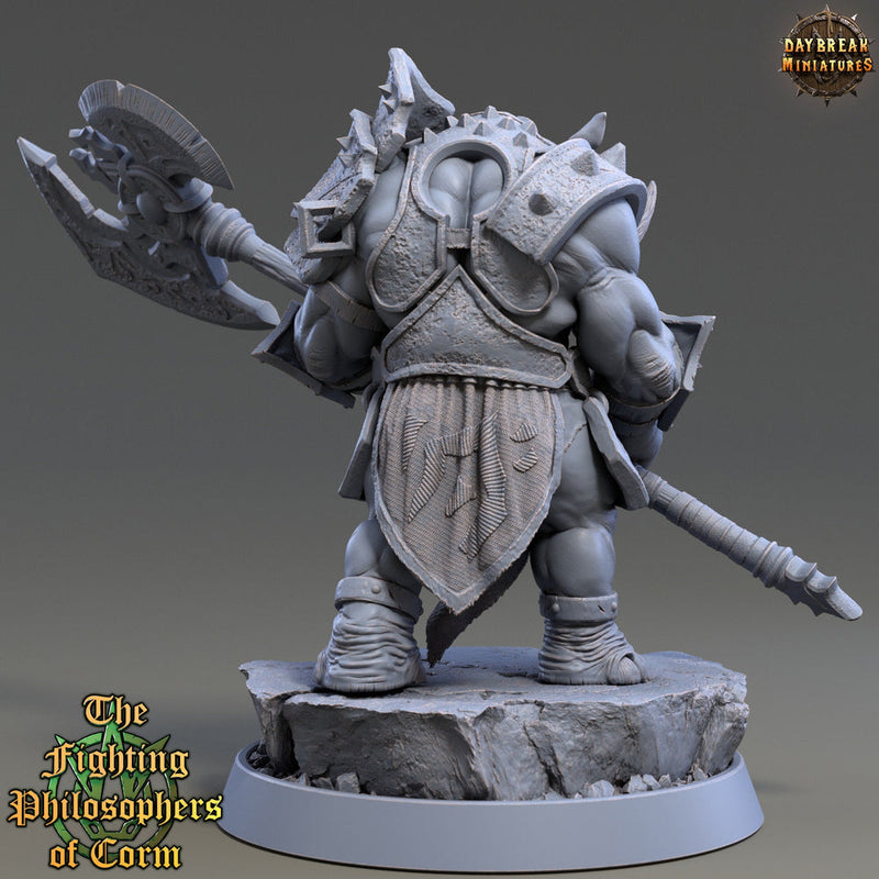 Rhinokin, Rhino-folk Warrior  Scales: 28mm, 32mm,54mm,75mm | D&D 5e Megaboss | Dungeons and Dragons | Pathfinder | Daybreak Miniatures - Only-Games