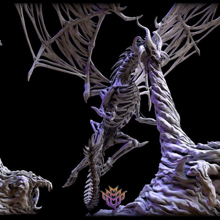 DracoLich Flying Breath Weapon Dragon  |Mature & Ancient sizes 180mm High, 100mm Base | Dragon Statue | Figurine | Dungeons and Dragons 5e - Only-Games