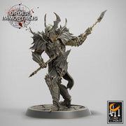 Fighter Charging Two Weapon style Axes , Chaos Knight,  Unpainted Miniature | 28mm, 32mm,75mm Scales | Dungeons and Dragons | Pathfinder | - Only-Games